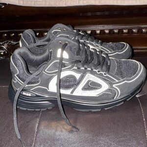 Unisex Dior Black and White Sneakers